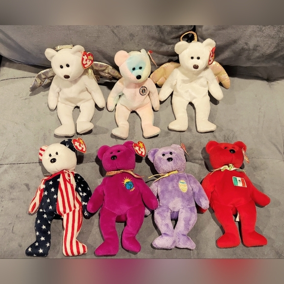 NWT VINTAGE TY TOYS RETIRED BEANIE BABIES ALL BEARS BUNDLE OF 7 RARE COLLECTIBLE - Picture 3 of 9
